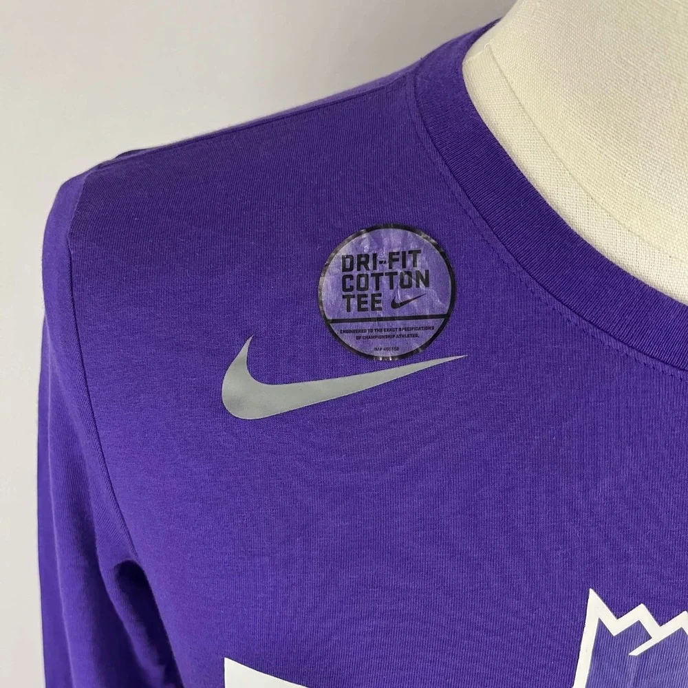 NEW Nike NBA Sacramento Kings Mens Purple Dri-Fit Long Sleeve Tee Shirt Size S